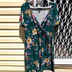 Fortune+ivy Roanne faux wrap knit dress